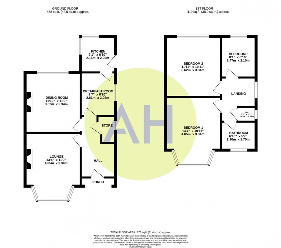 Floorplan for Oulton Avenue, Sale