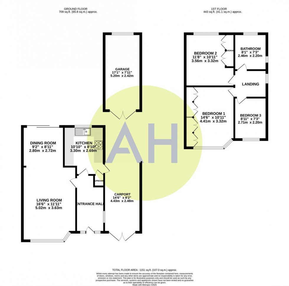 Floorplan for Harewood Avenue, Sale