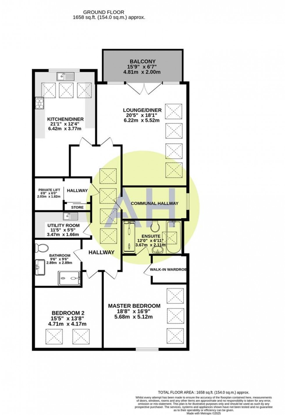 Floorplan for The Penthouse, Serenity, Moss Lane, Sale