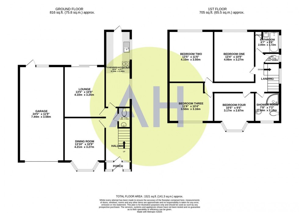 Floorplan for oakfield, Ashton on Mersey, Sale