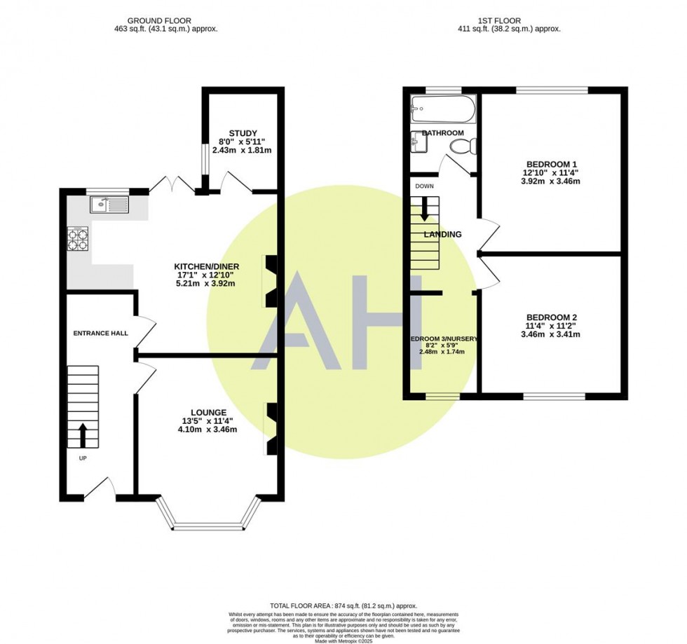 Floorplan for Harcourt Road, Sale
