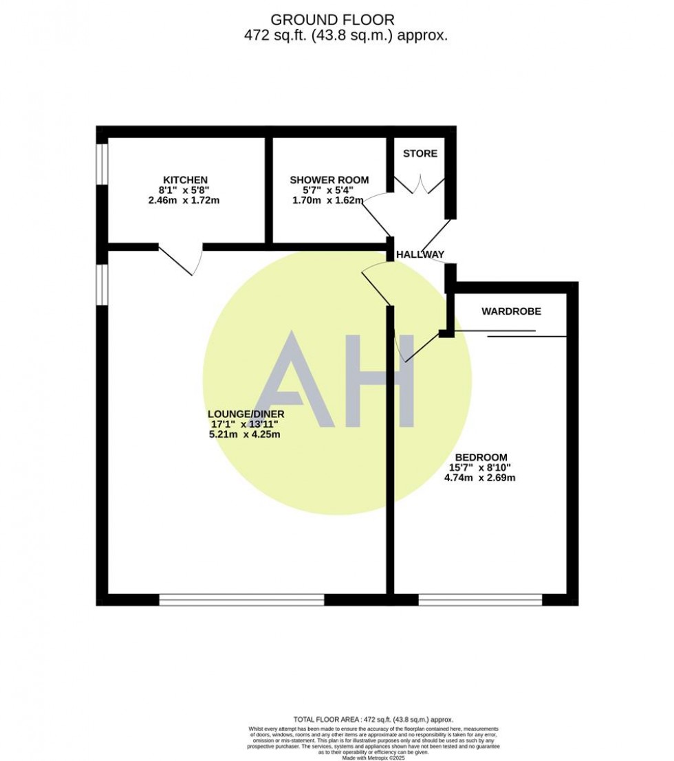 Floorplan for Ground Floor Apartment, Shirley Court, Wardle Road, Sale