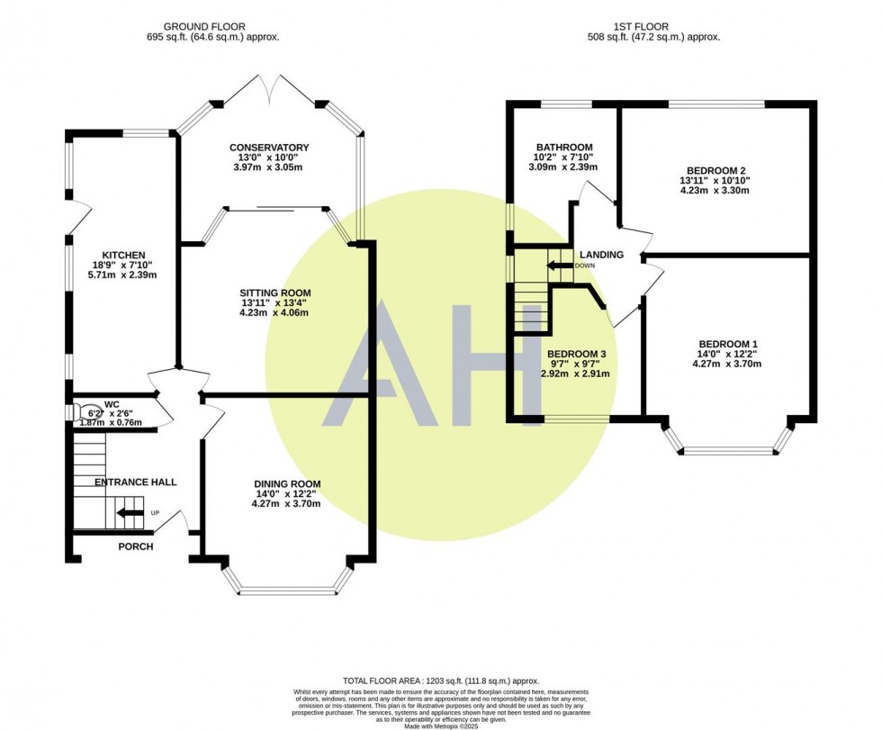 Floorplan for Brookside Road, Sale