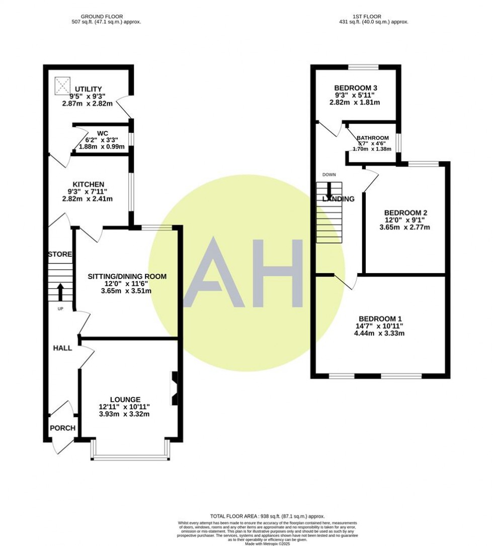 Floorplan for Grange Road, Sale